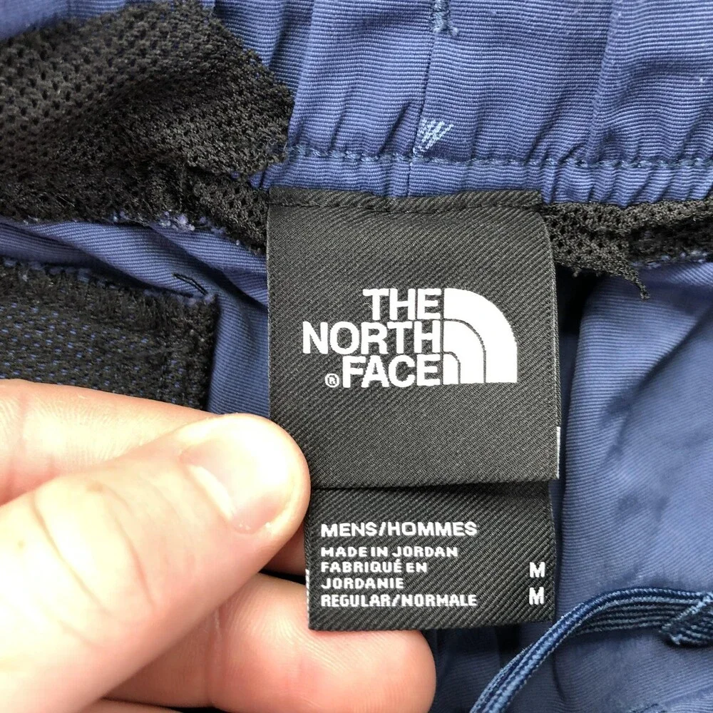 The North Face Swim Trunks Mens Medium Blue Geometric Mesh Lined Elastic Waist